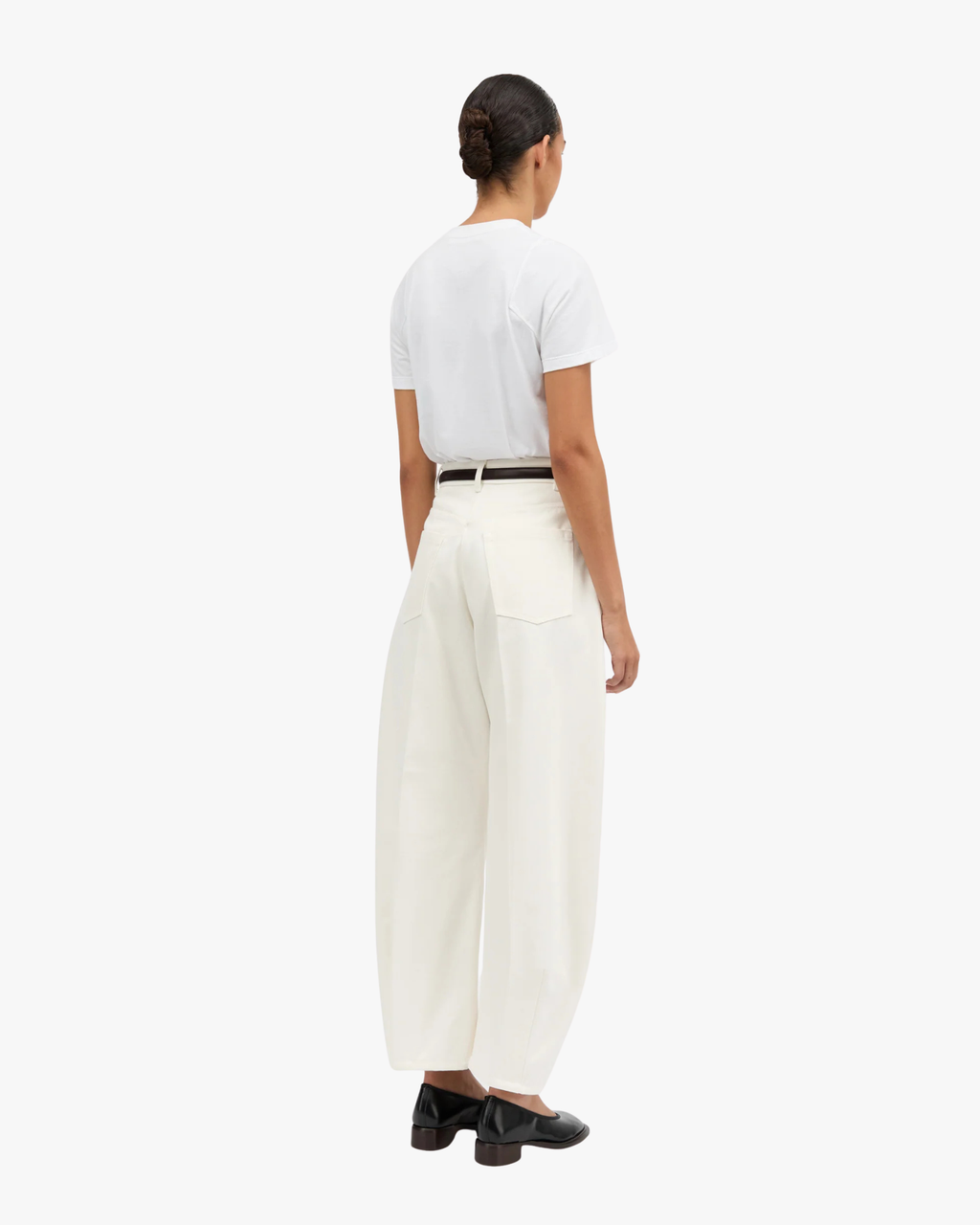 Pella White Barrel Leg Denim Ivory