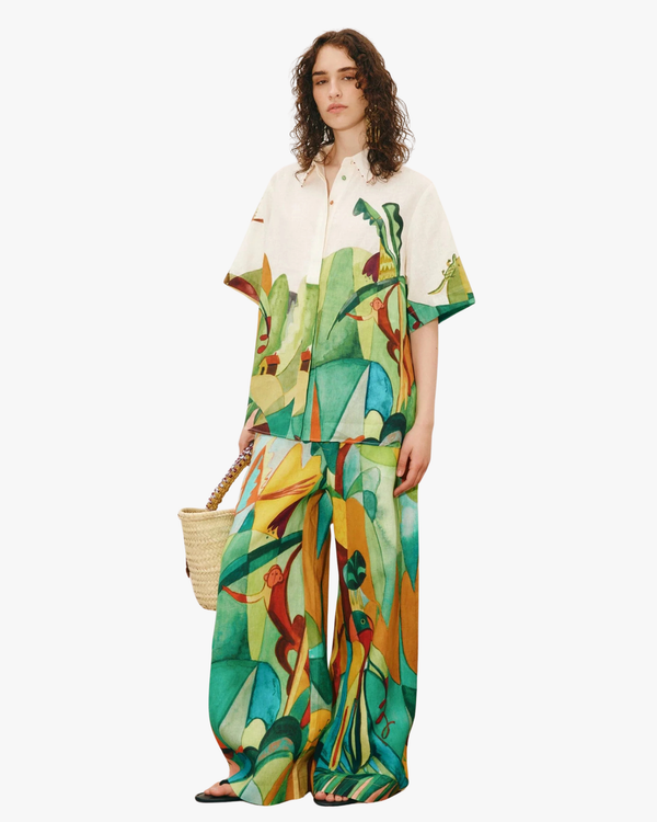 Relaxed Mokshini Pants with Elastic Waist Multi