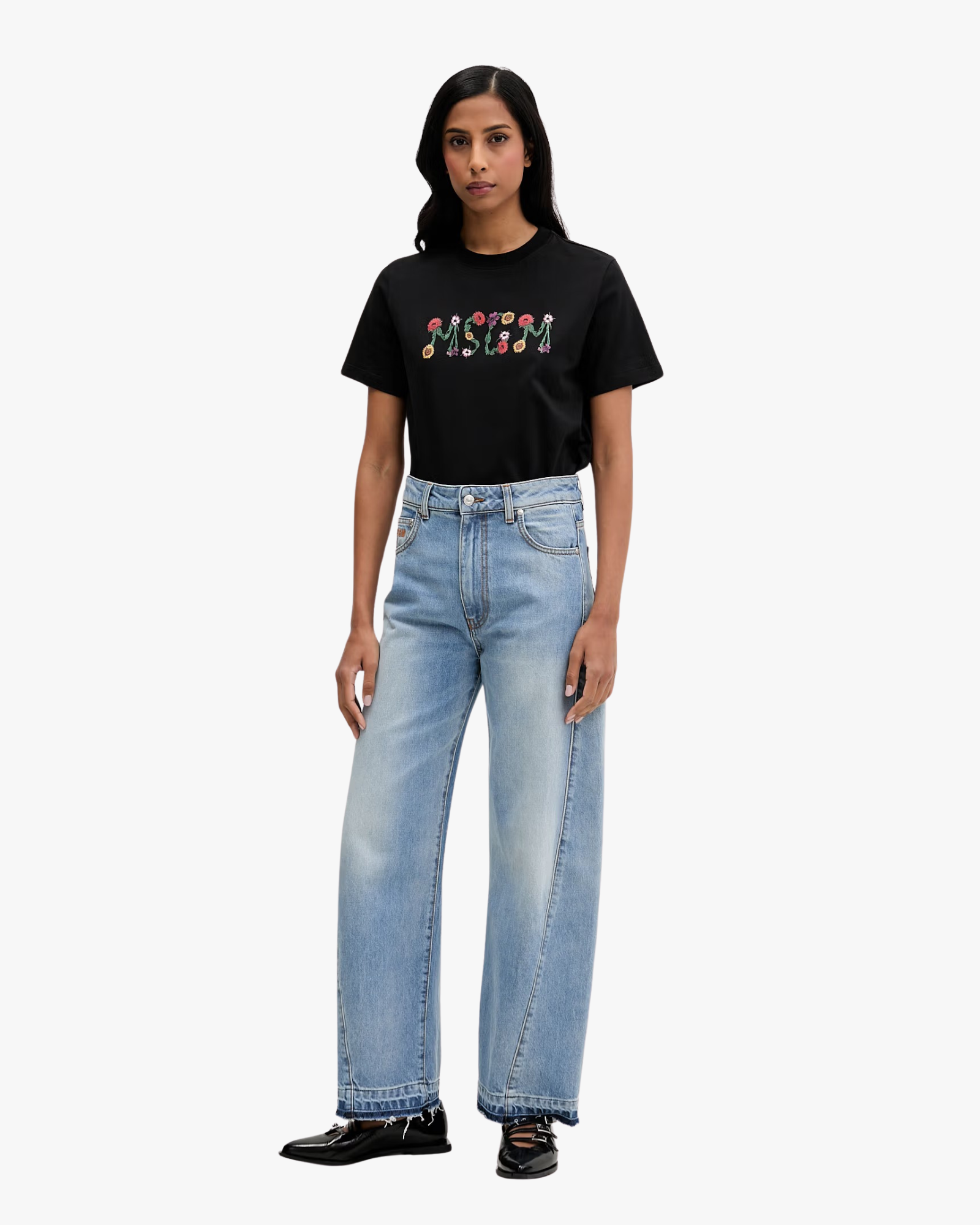 Msgm Black Cotton T-Shirt