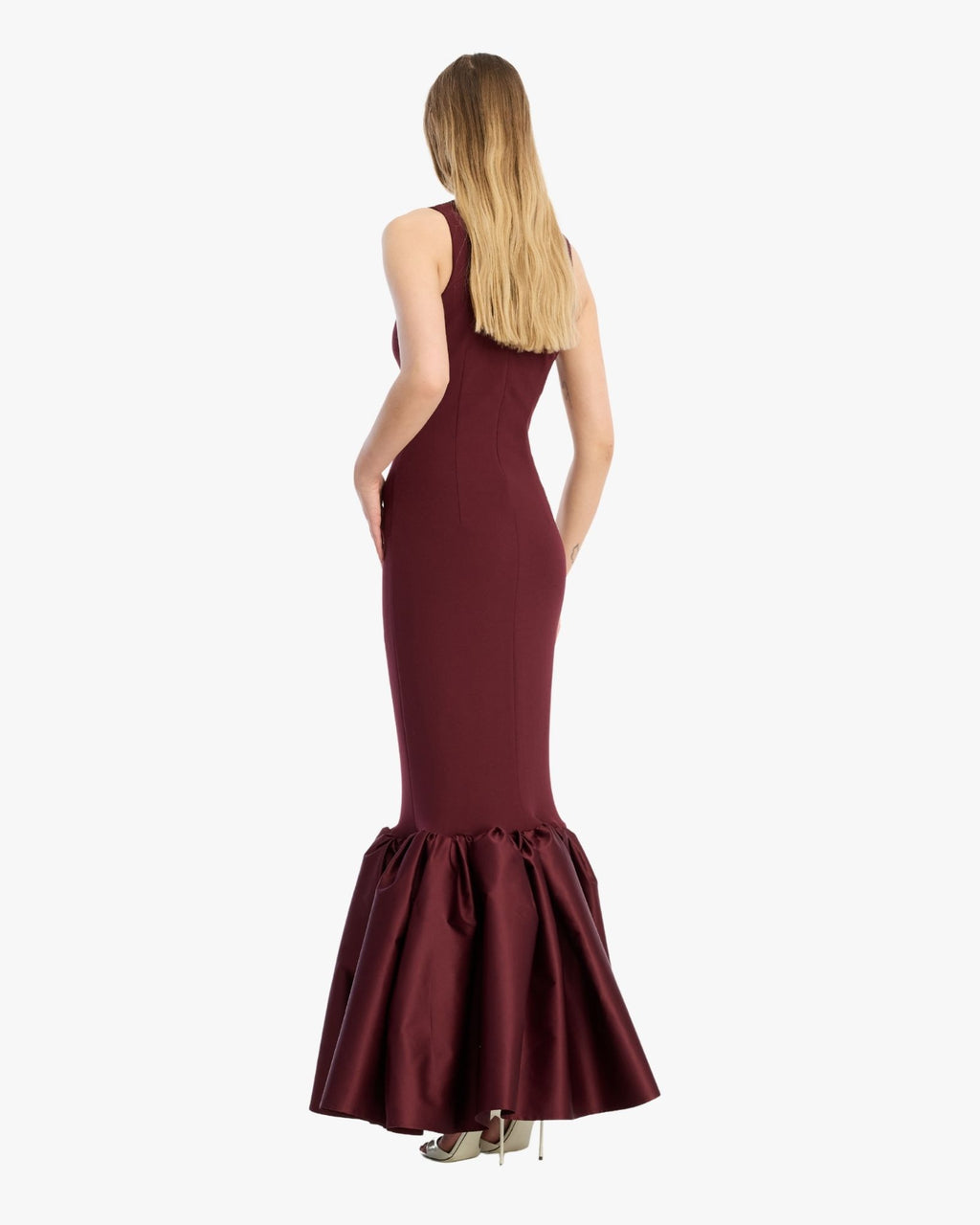 Fitted Maxi Dress Burgundy