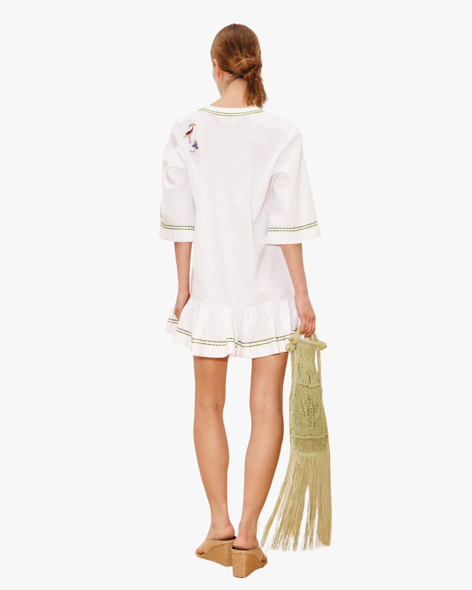 Camelia Embellished Mini Dress Ivory