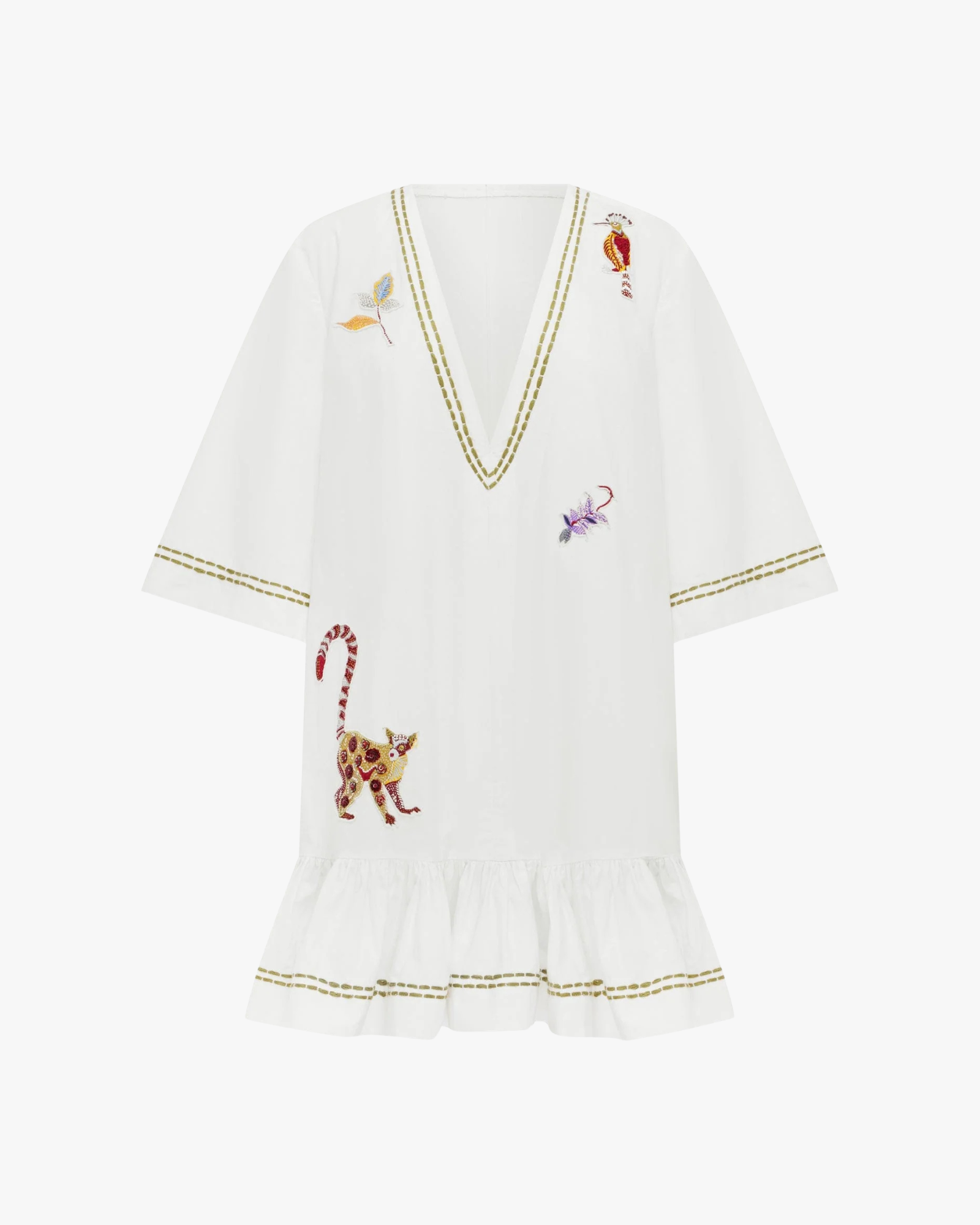 Camelia Embellished Mini Dress Ivory