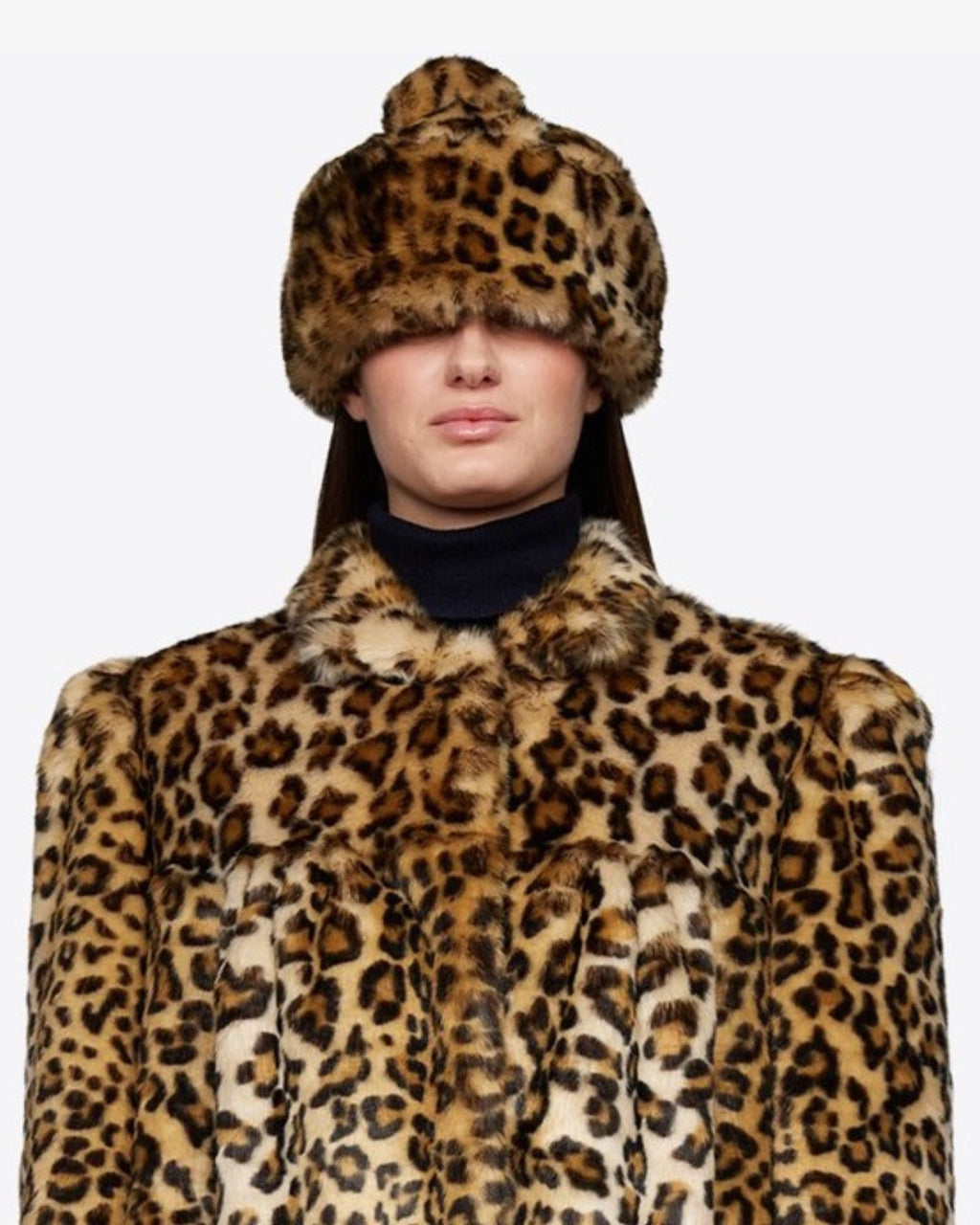 Leopard Print Fur Hat