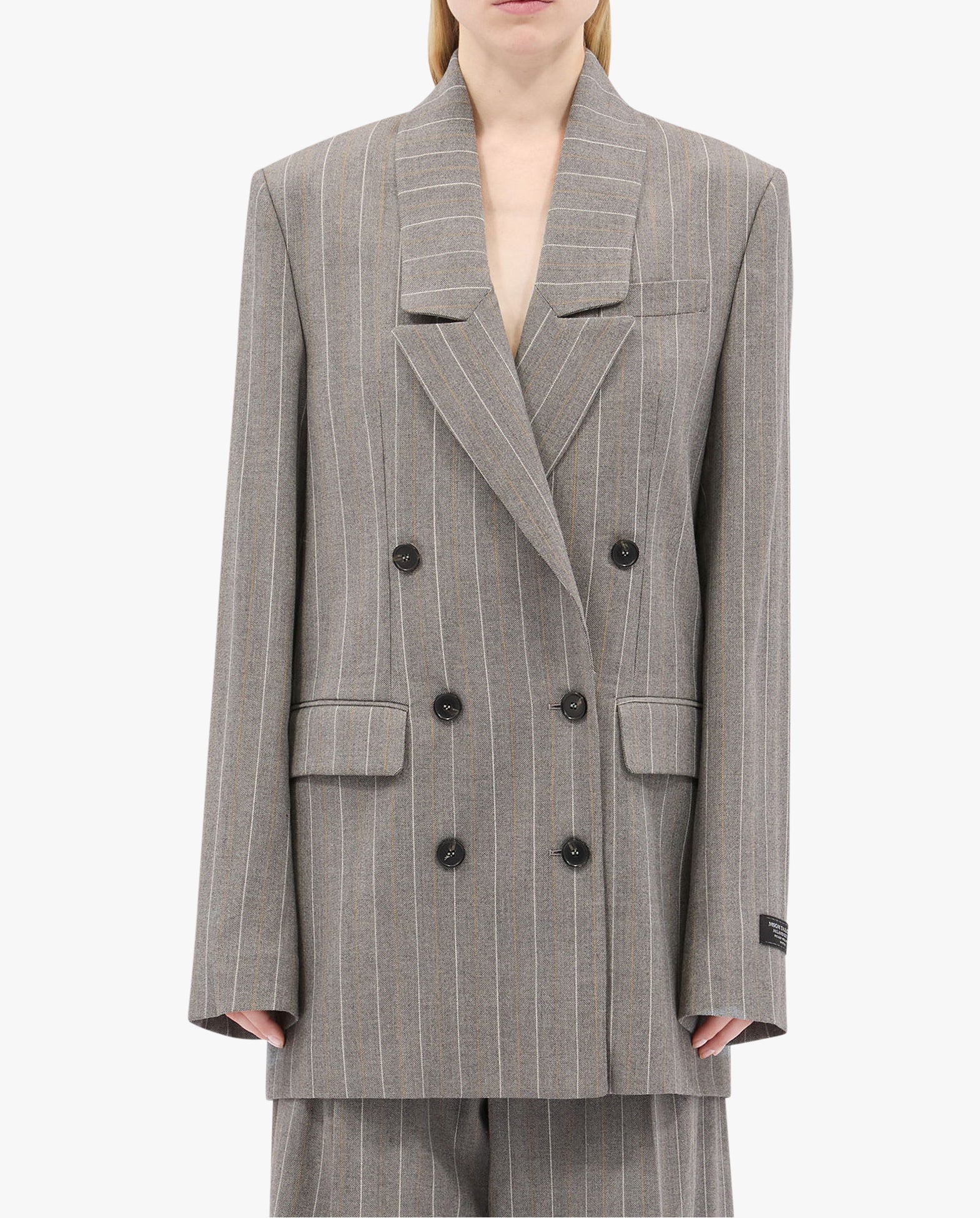 Pinstriped Chevron Jacket