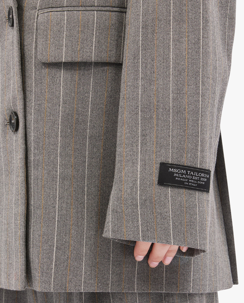 Pinstriped Chevron Jacket