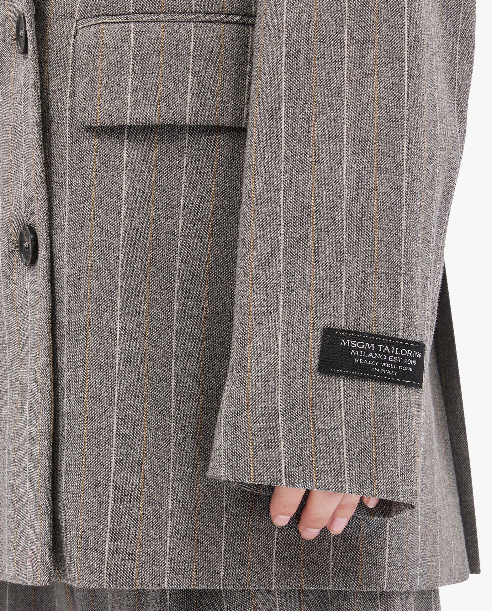 Pinstriped Chevron Jacket