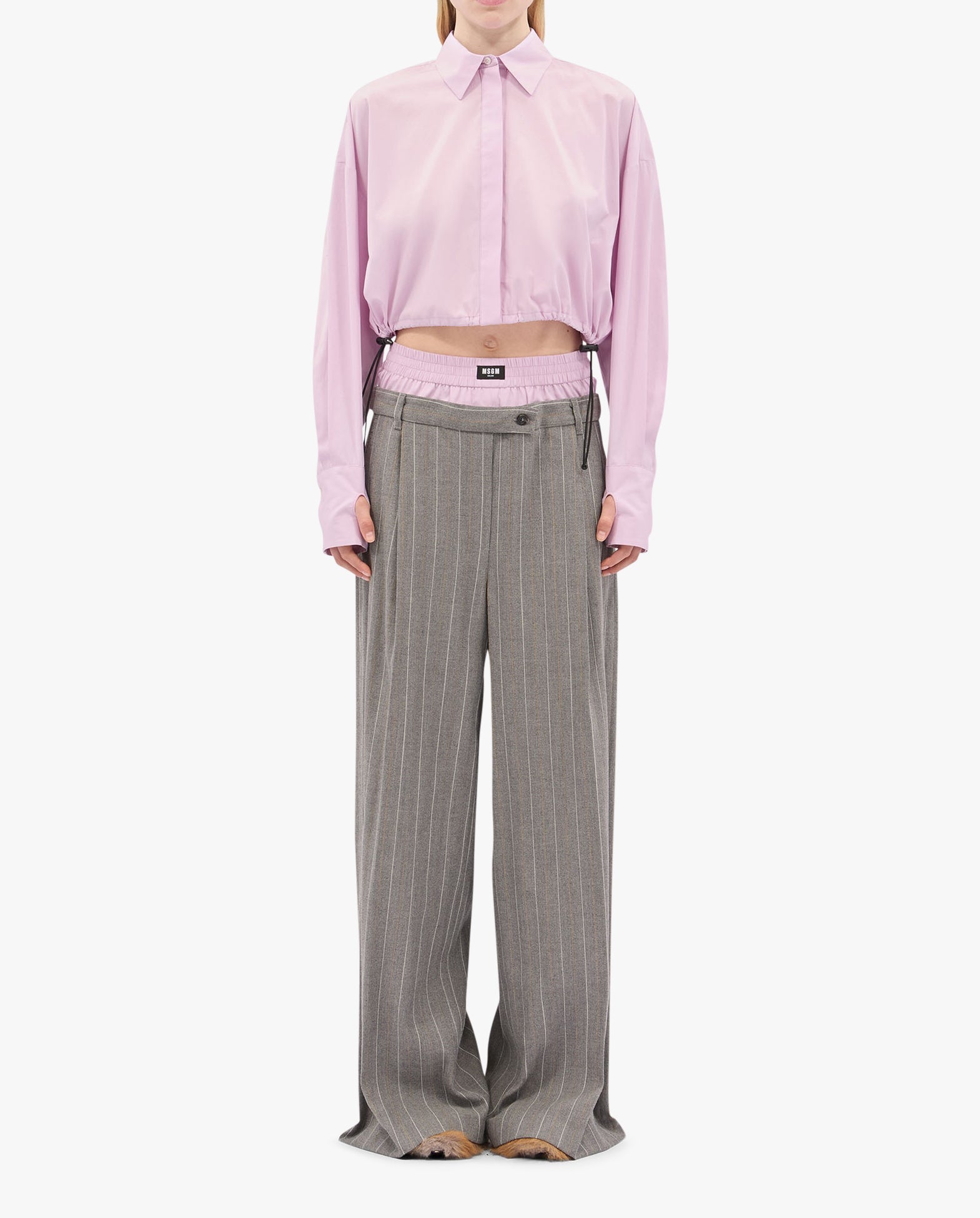 Pinstriped Chevron Pants