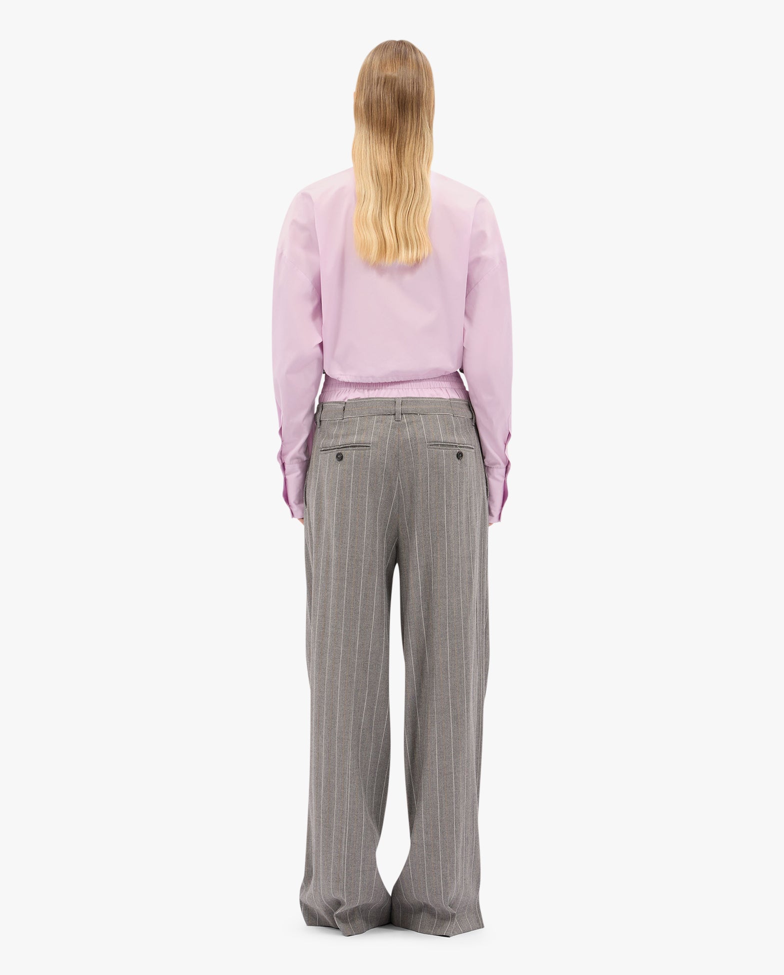 Pinstriped Chevron Pants