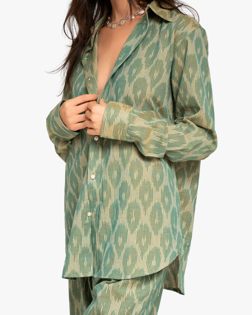Kimono Set Trousers And Kimono Light Green