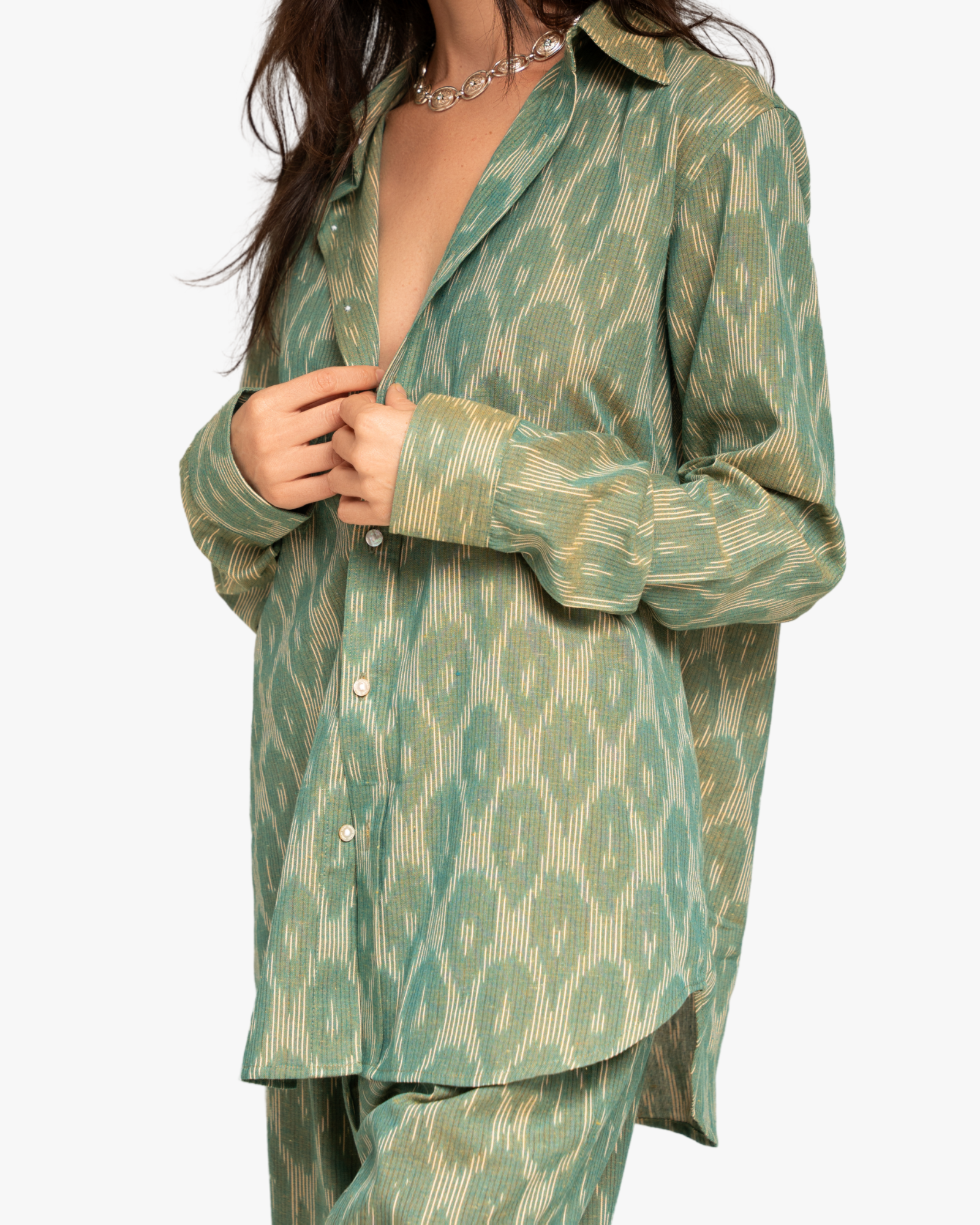 Kimono Set Trousers And Kimono Light Green