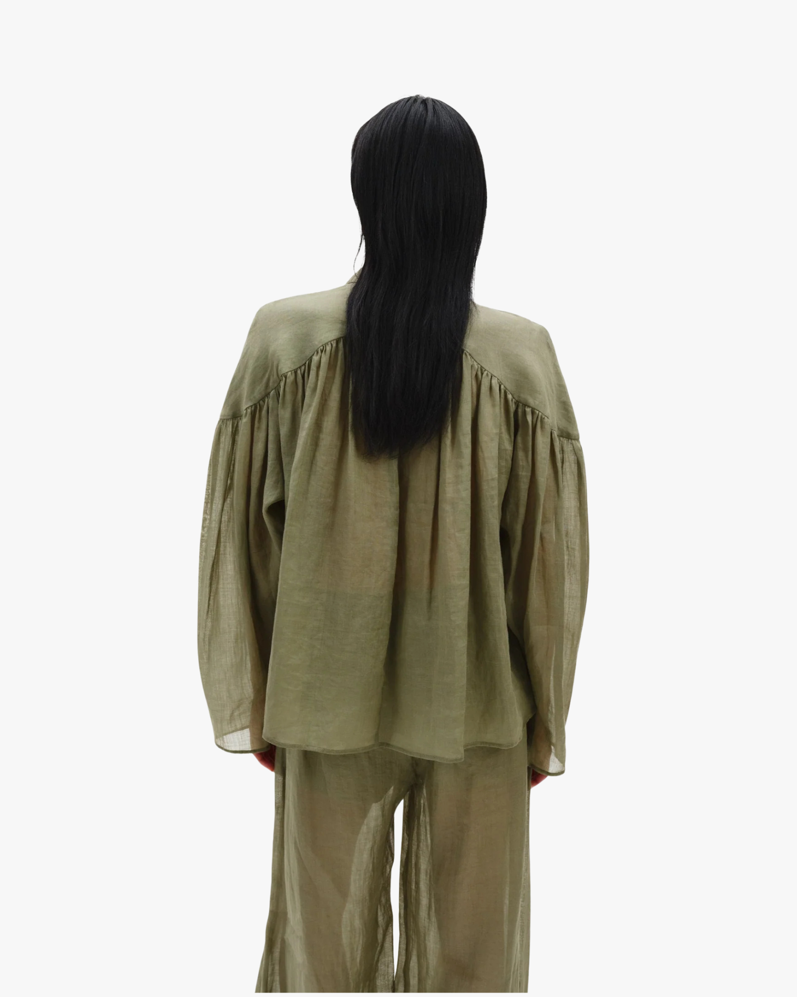 Airy Relaxed Semi- Sheer Blouse
