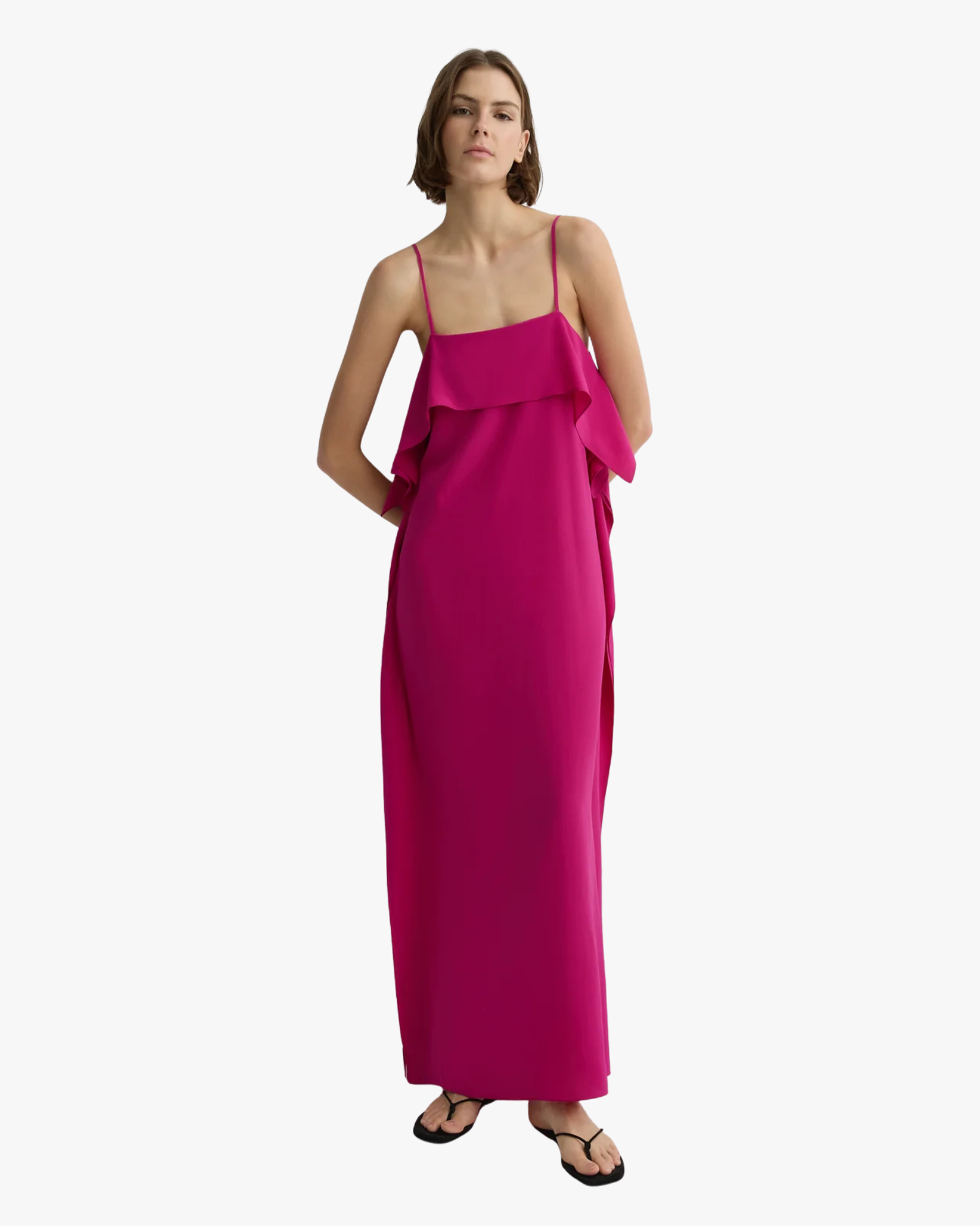 Orta Silk Ruffle Slip Dress