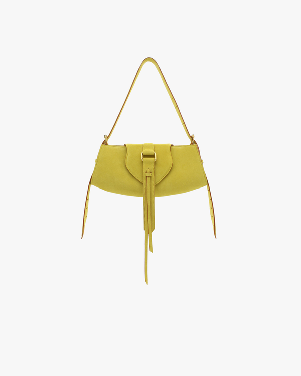 Buckle Midi Suede Shoulder Bag - Sun