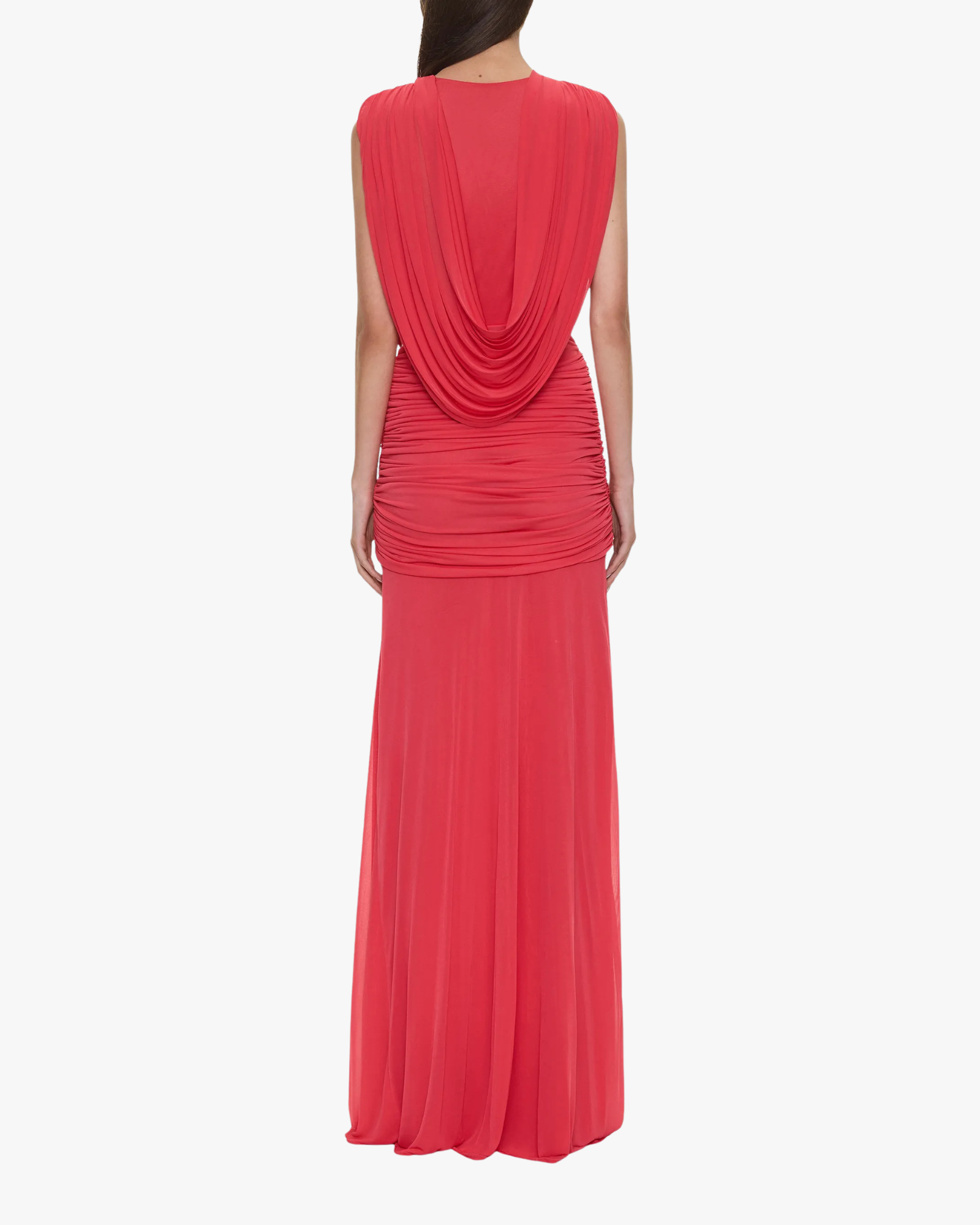 Ripple Drape Gown Dress Watermelon