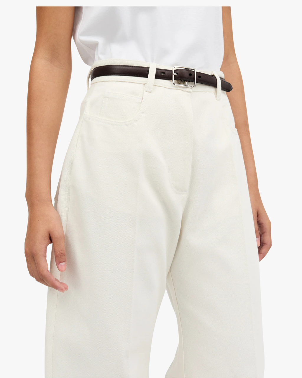 Pella White Barrel Leg Denim Ivory