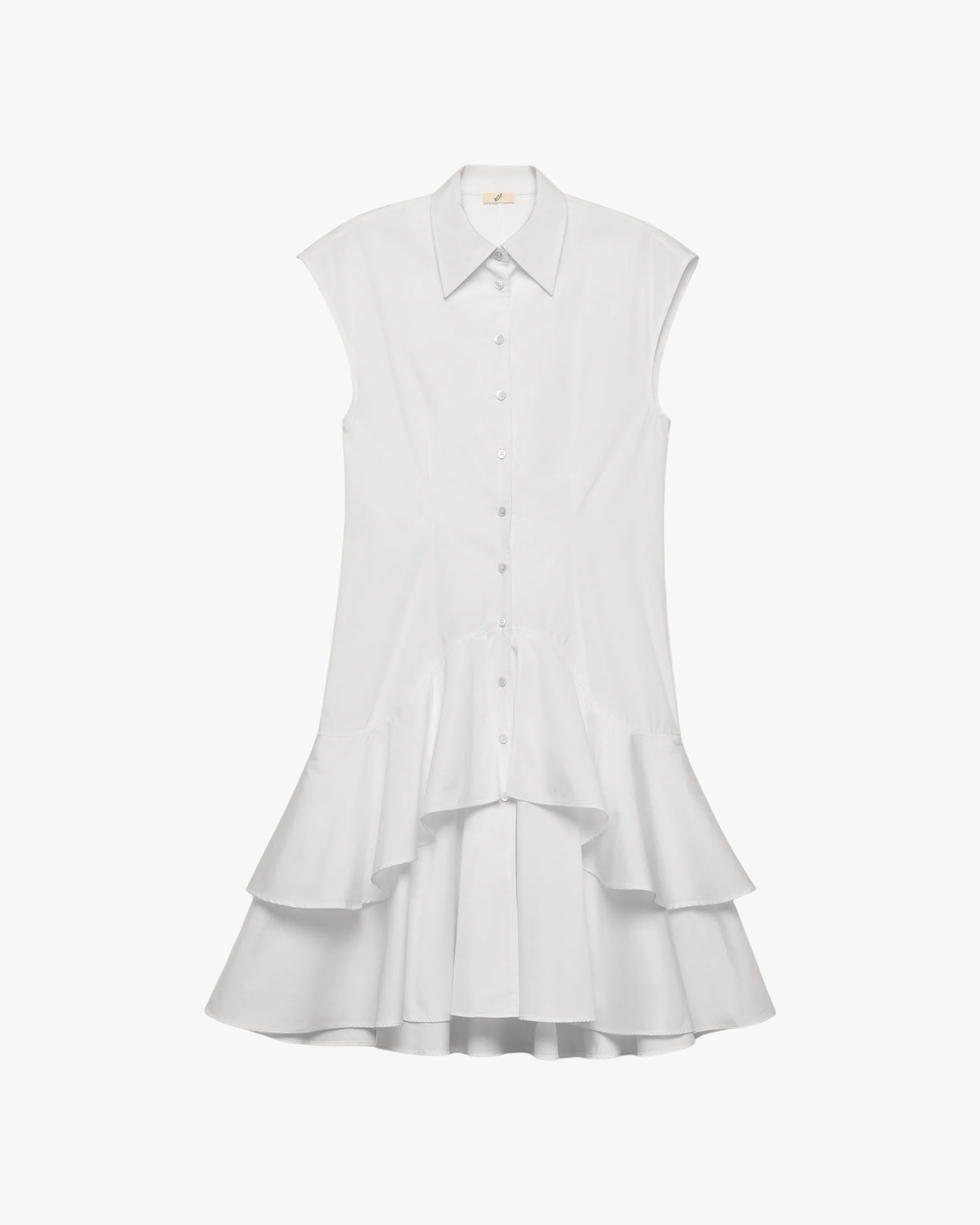 Volans Shirt Collar Cotton Dress