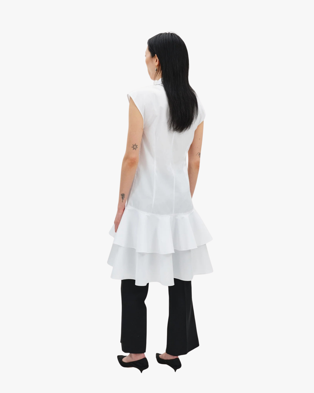 Volans Shirt Collar Cotton Dress