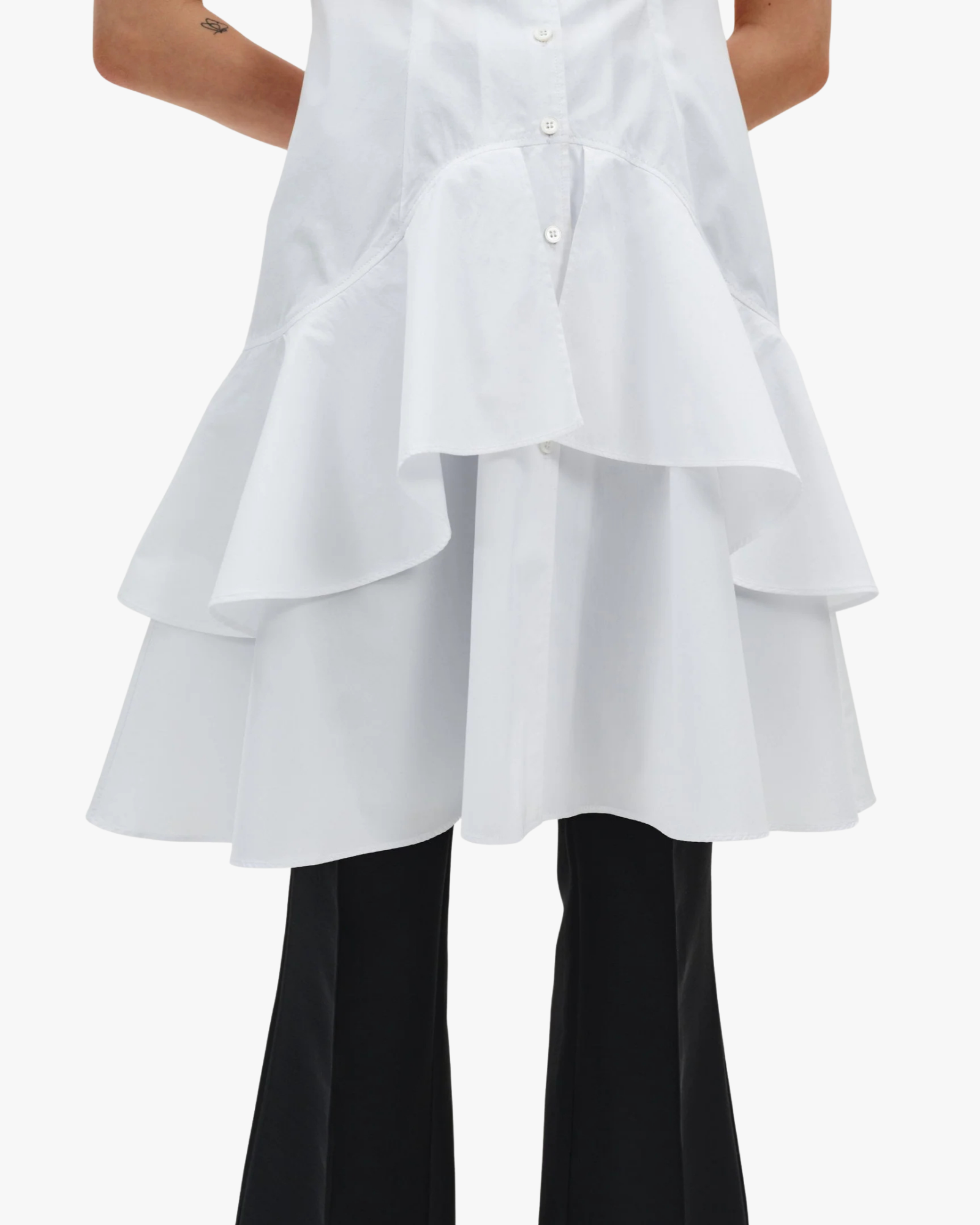Volans Shirt Collar Cotton Dress
