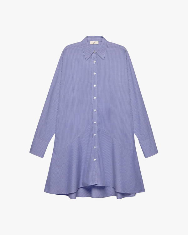Striped Petal Bottom Shirt Dress