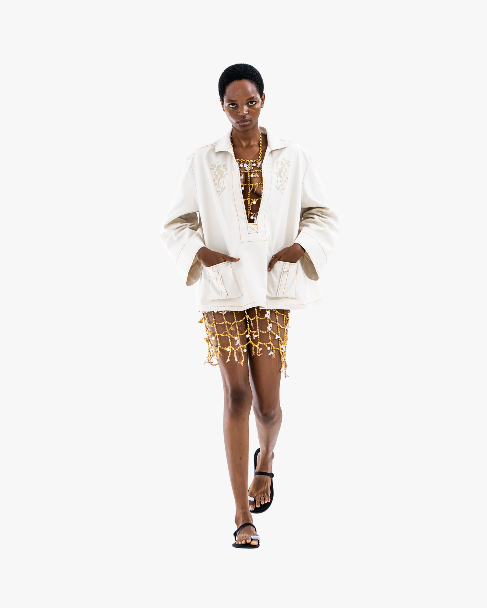 Oversized Shirt with Embroidery
