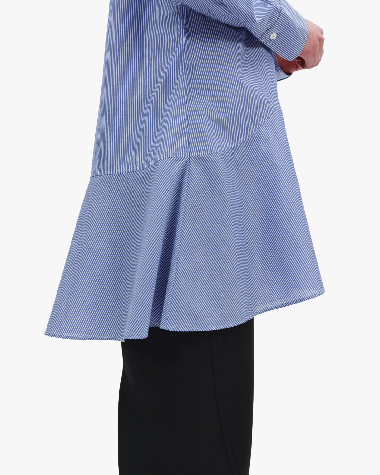 Striped Petal Bottom Shirt Dress