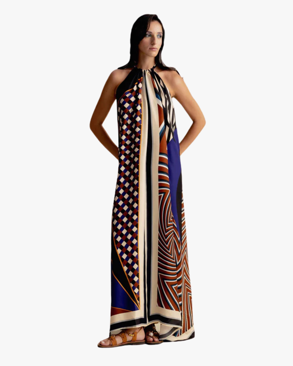 Julia Halter-Neck Maxi Dress