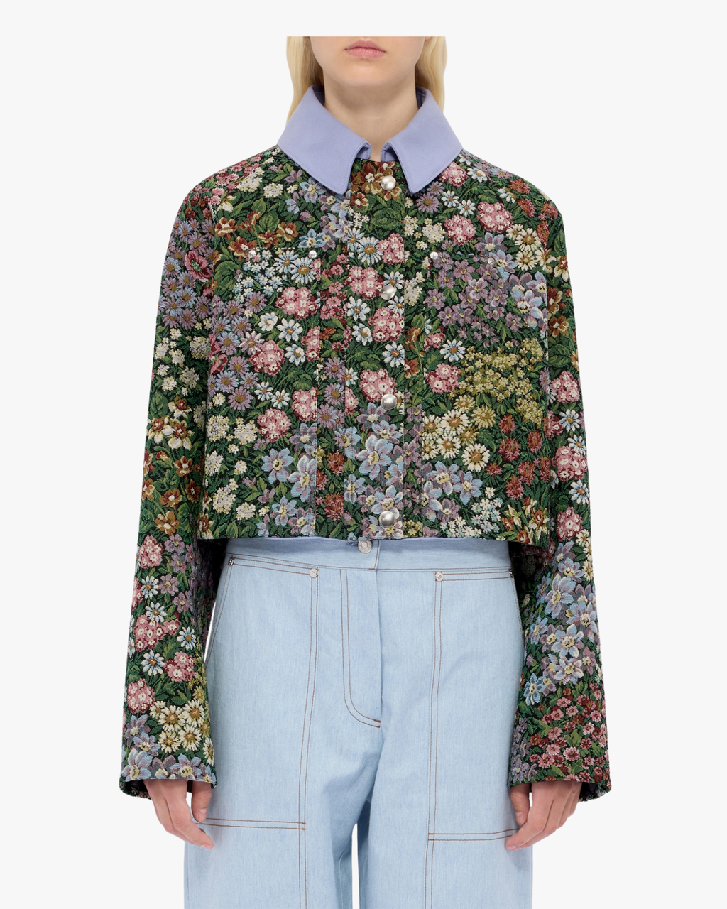 Jacket multicolor cropped floral