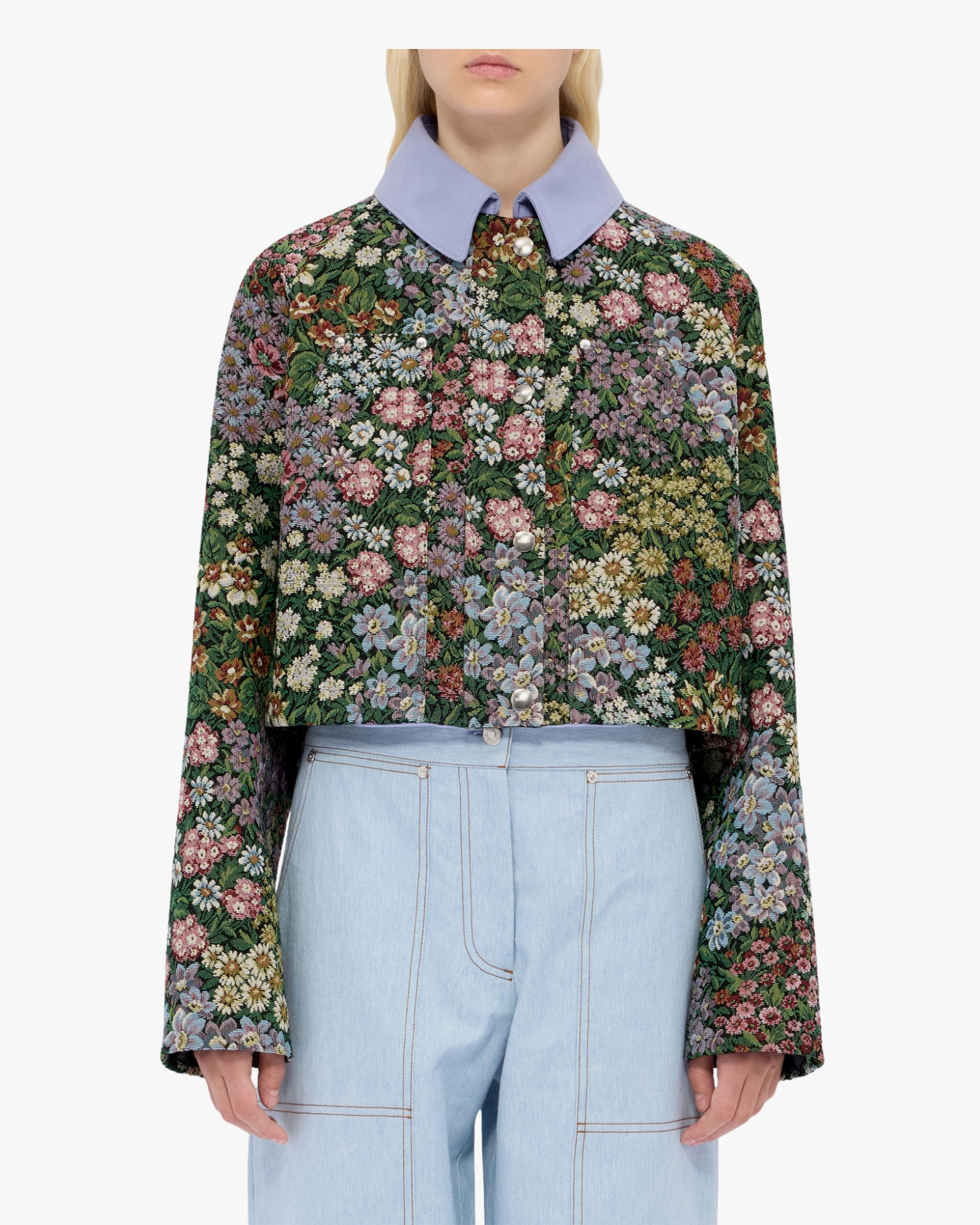 Jacket multicolor cropped floral