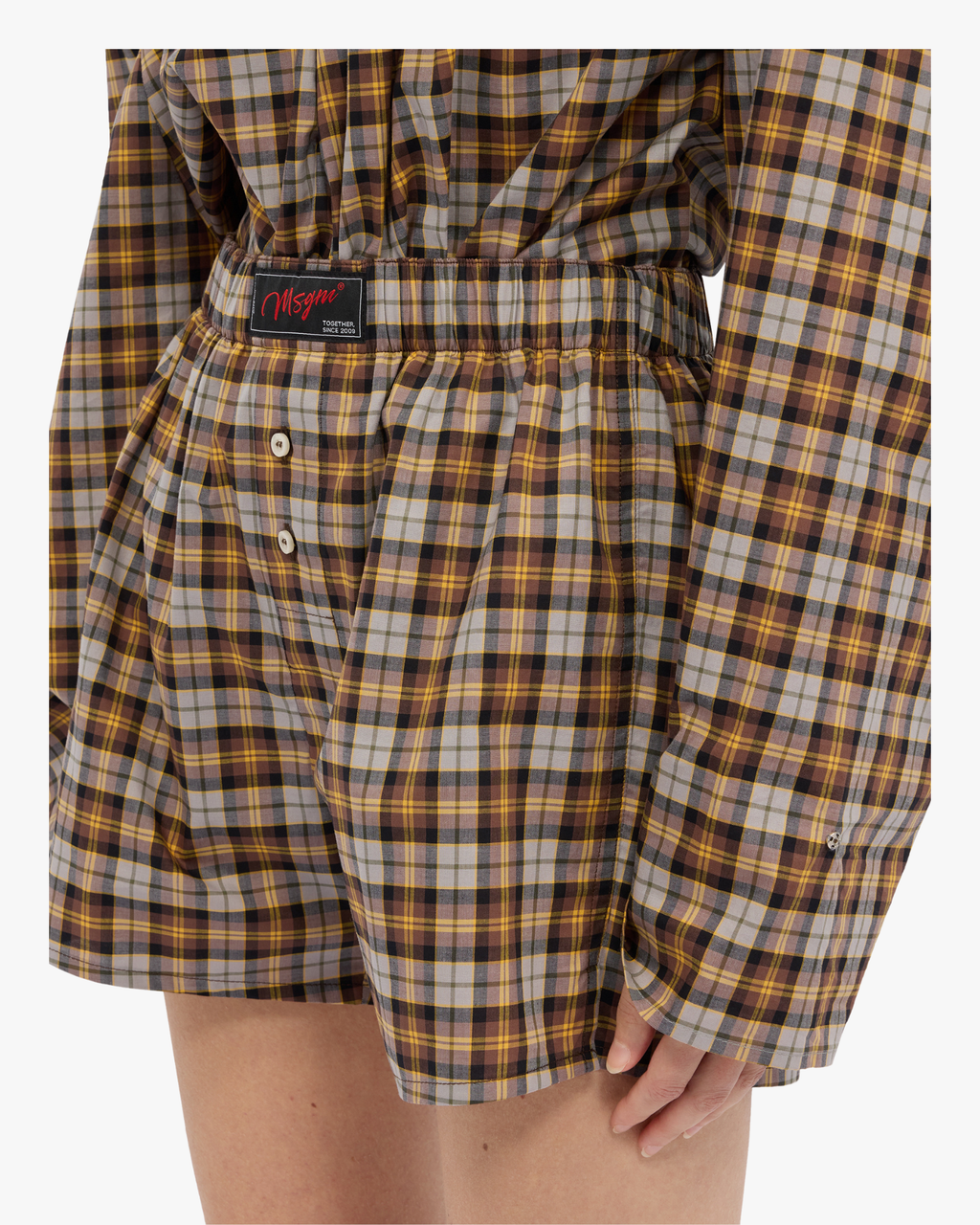 Check cotton boxer shorts