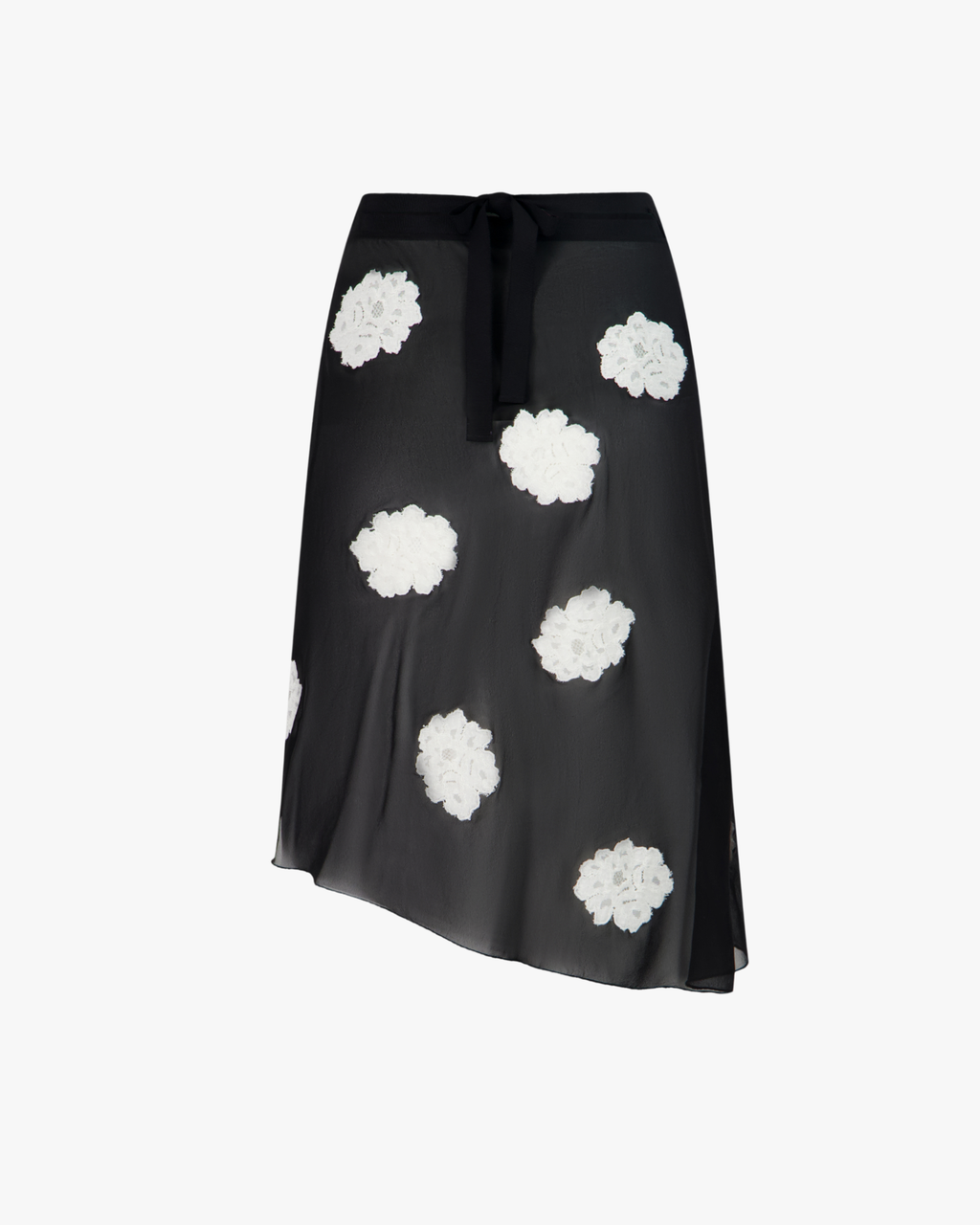 Wrap Skirt Chiffon Crepe Black