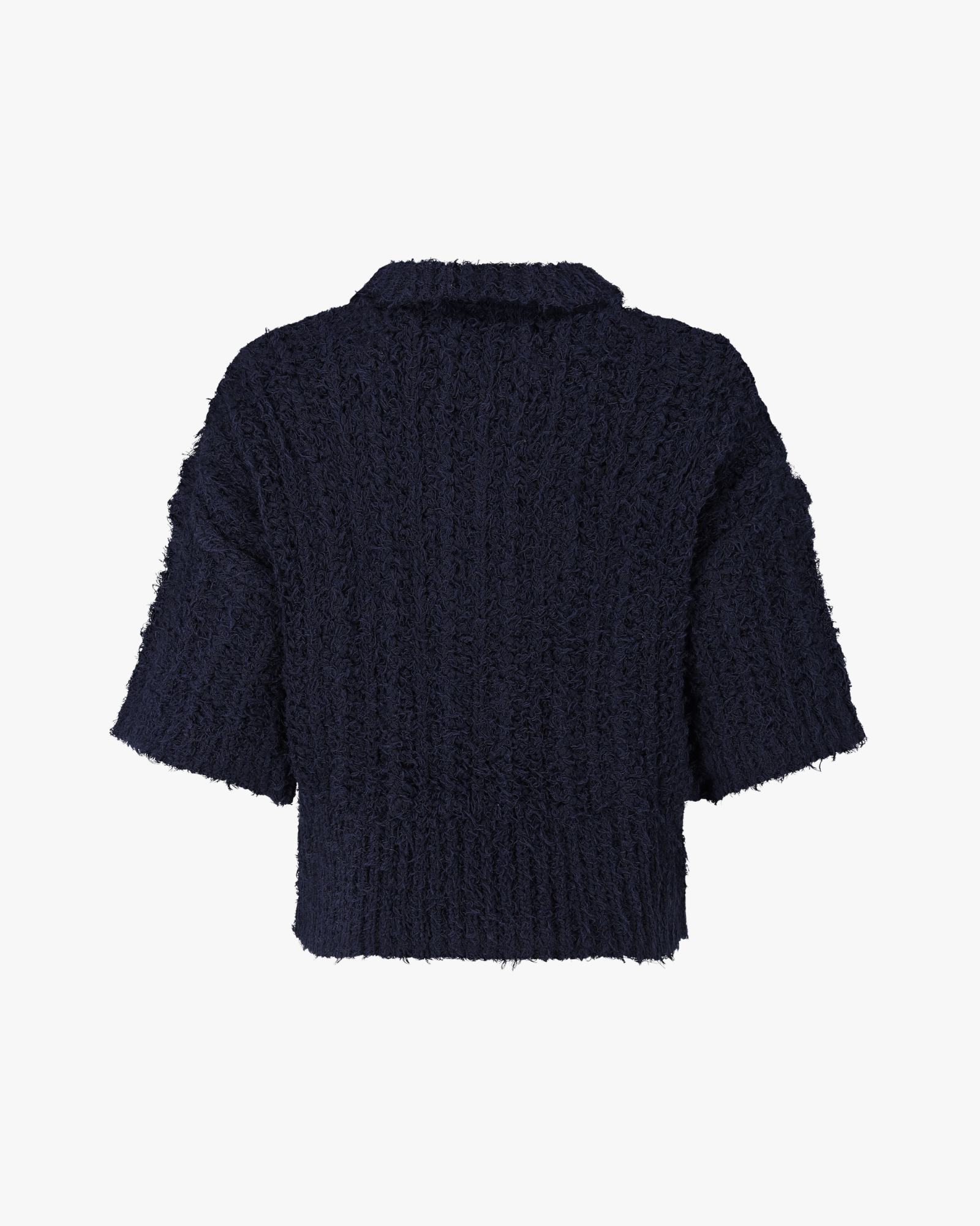 Clara Polo in maglia abbottonata blu navy