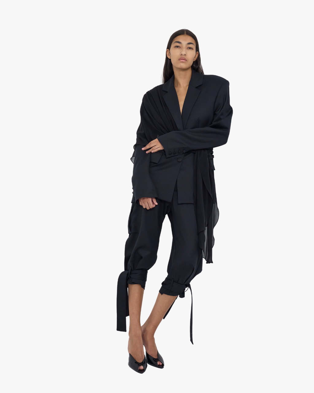 Ja048 Wool Suiting Black