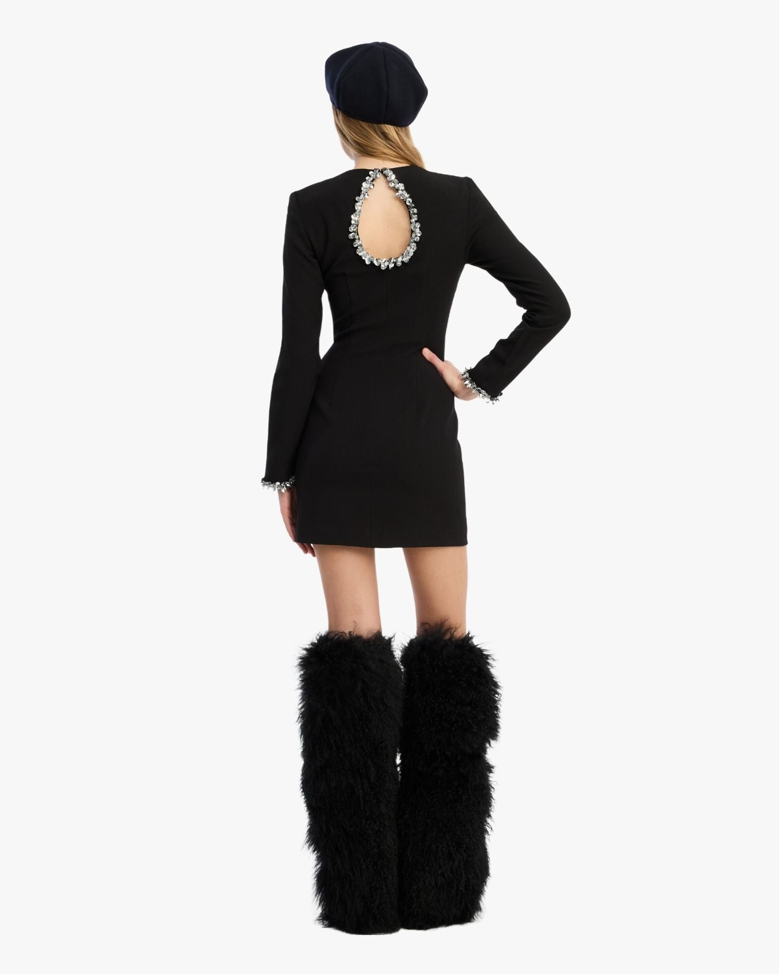 Crepe Mini Dress Black