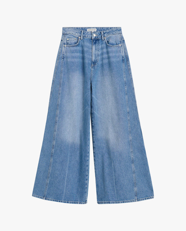 Jeans a gamba larga con dettagli laterali