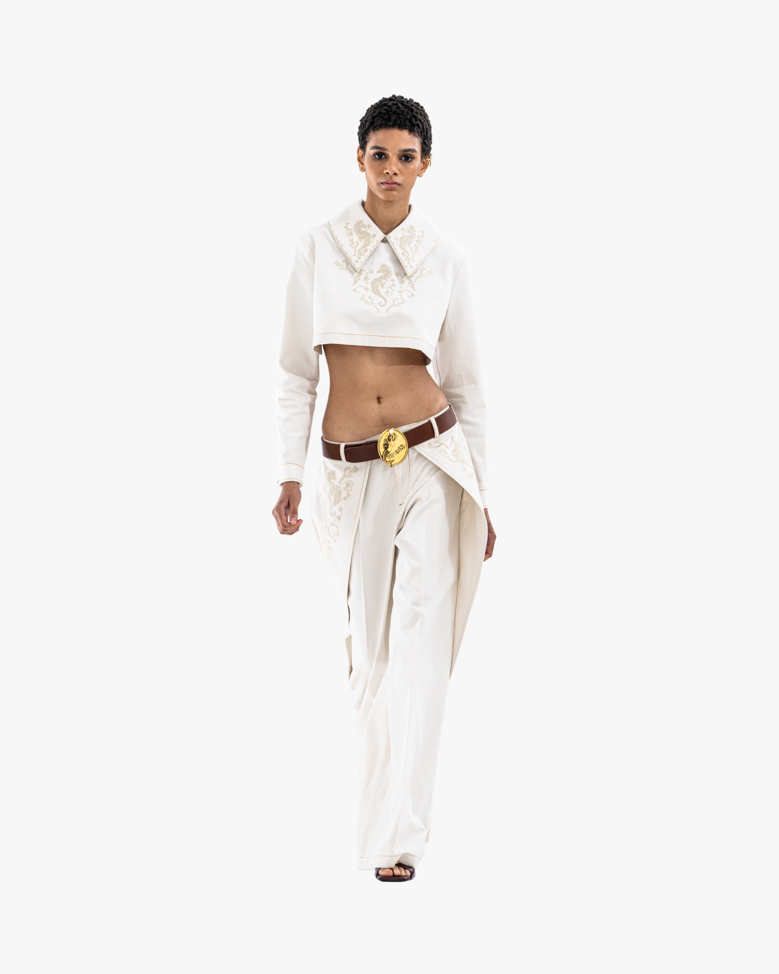 Mermaid Buckle Leather Belt