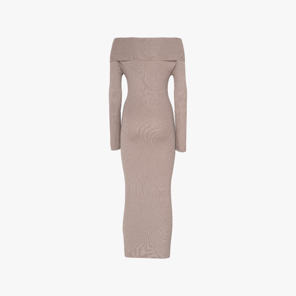 April - Dress in Silk and Cashmere - Taupe