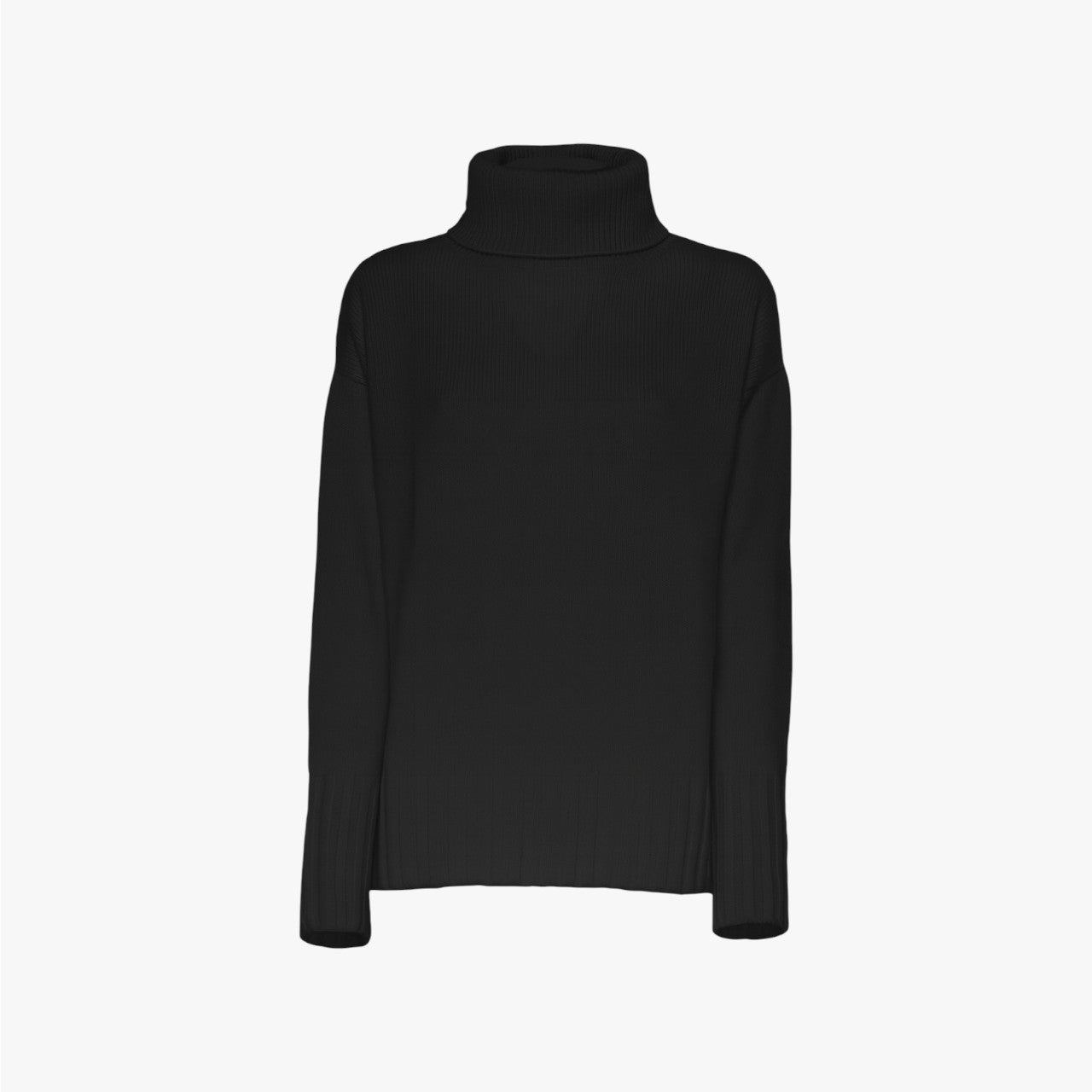 Beatrix - Boxy Turtleneck Jumper - Black