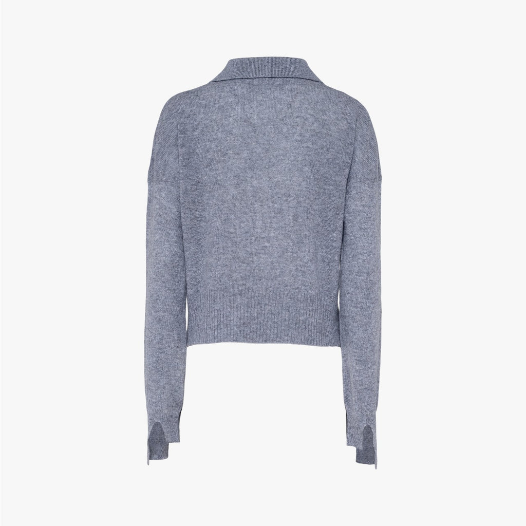 Julia - Polo in Cashmere - Grey Melange