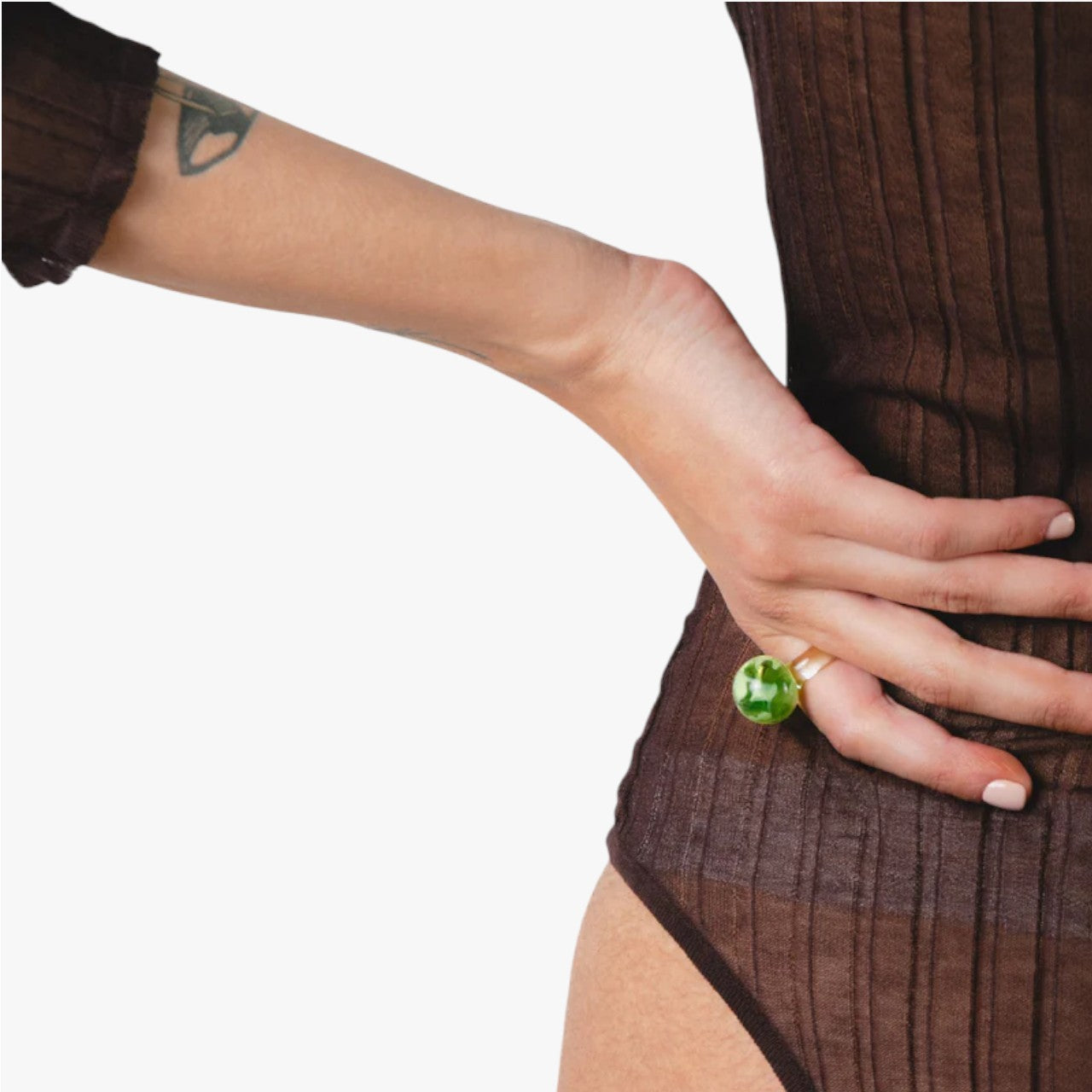 Bolon Recycle Glass Ring Clear/ Light Green