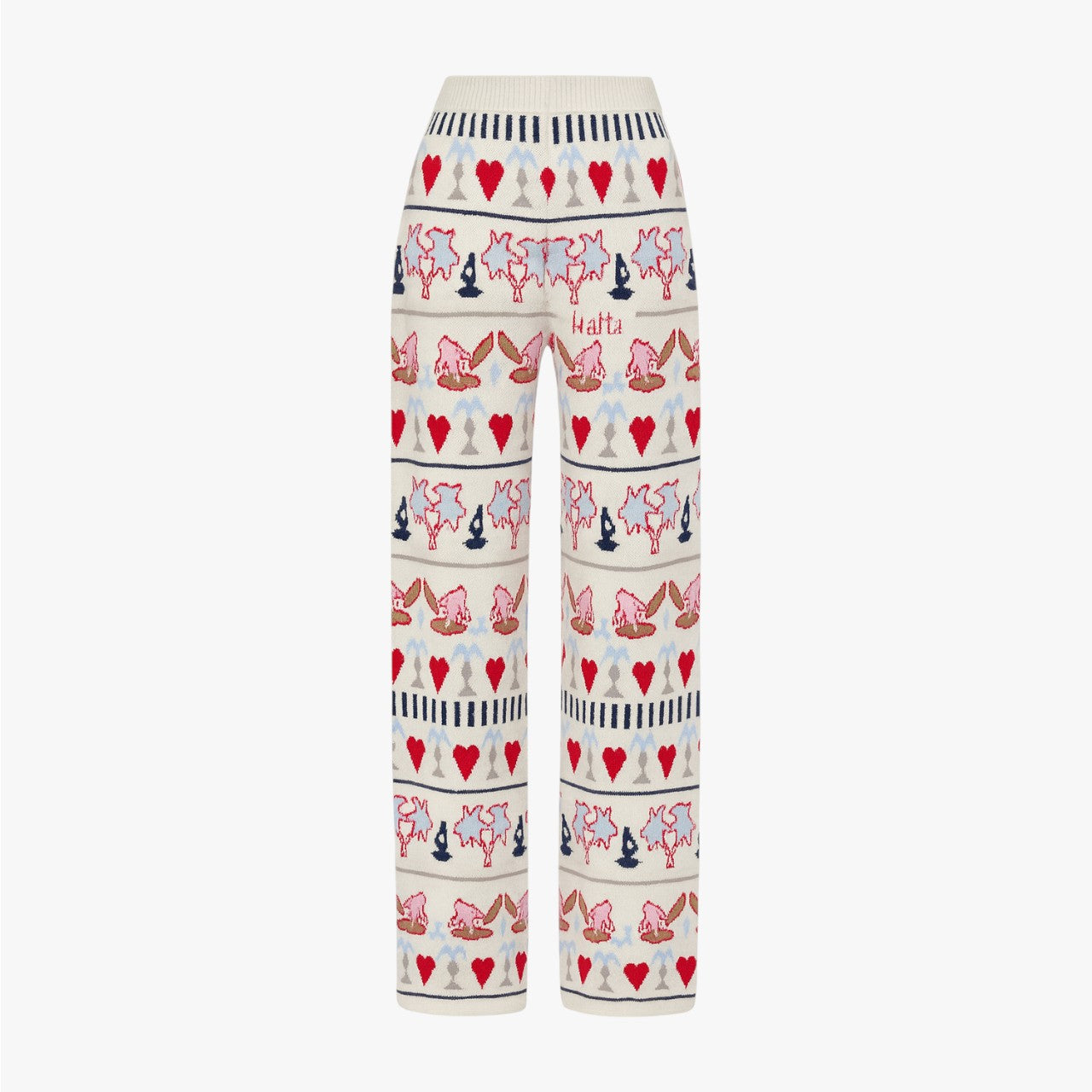 Womens Tropical Fair Isle Knit Trousers