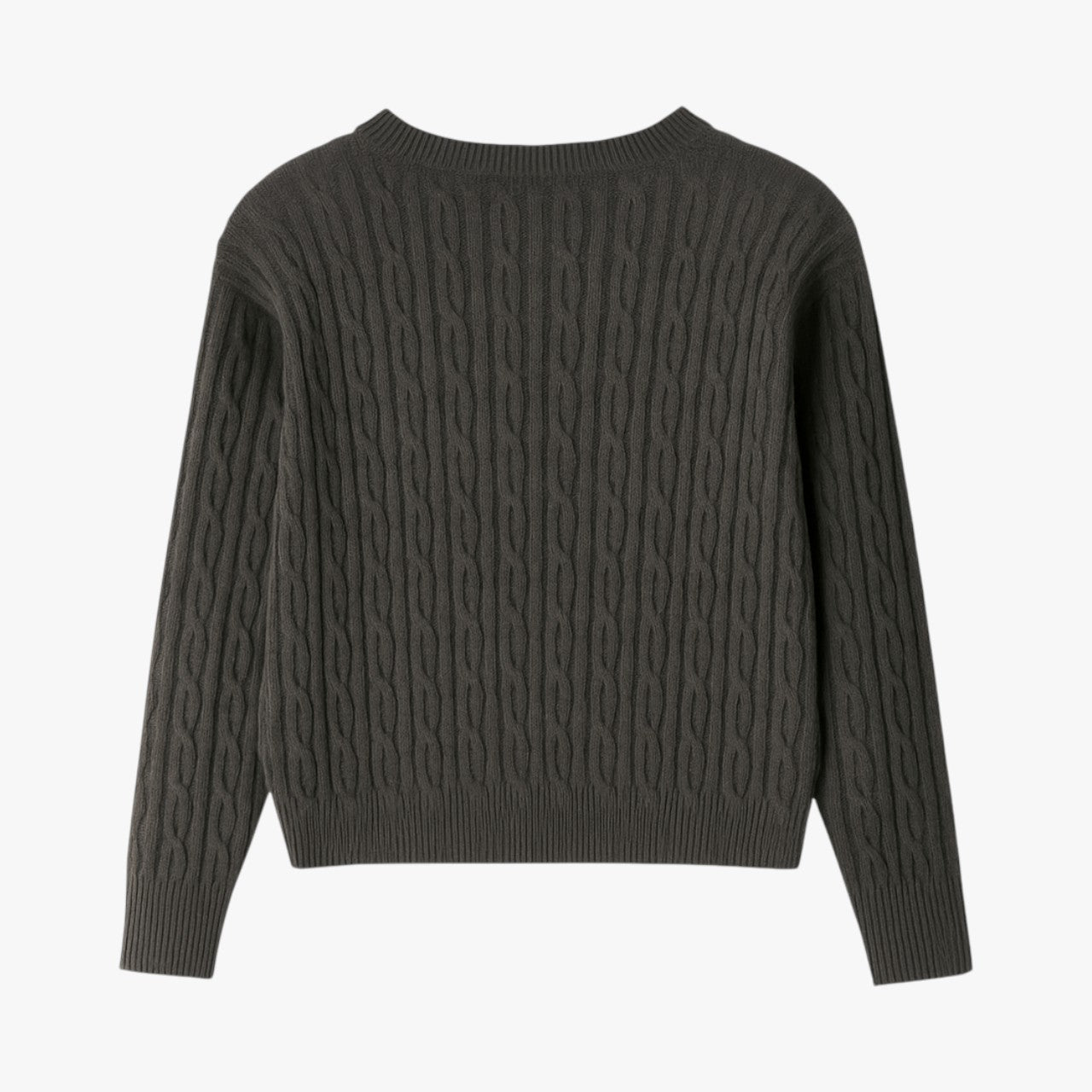 Knitted Cardigan With Embossed Braid Pattern