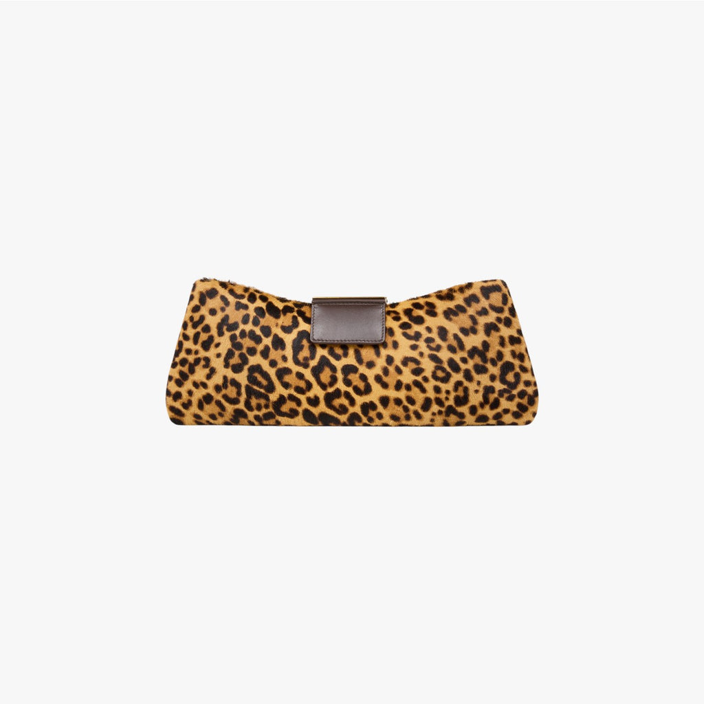 Laila - Animal-Print Pony Hair Leather Clutch