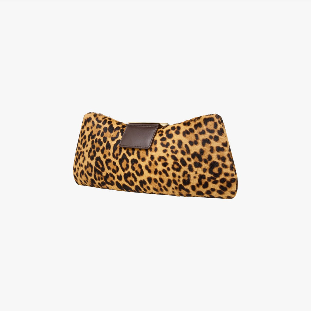 Laila - Animal-Print Pony Hair Leather Clutch