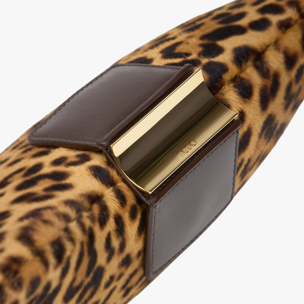 Laila - Animal-Print Pony Hair Leather Clutch