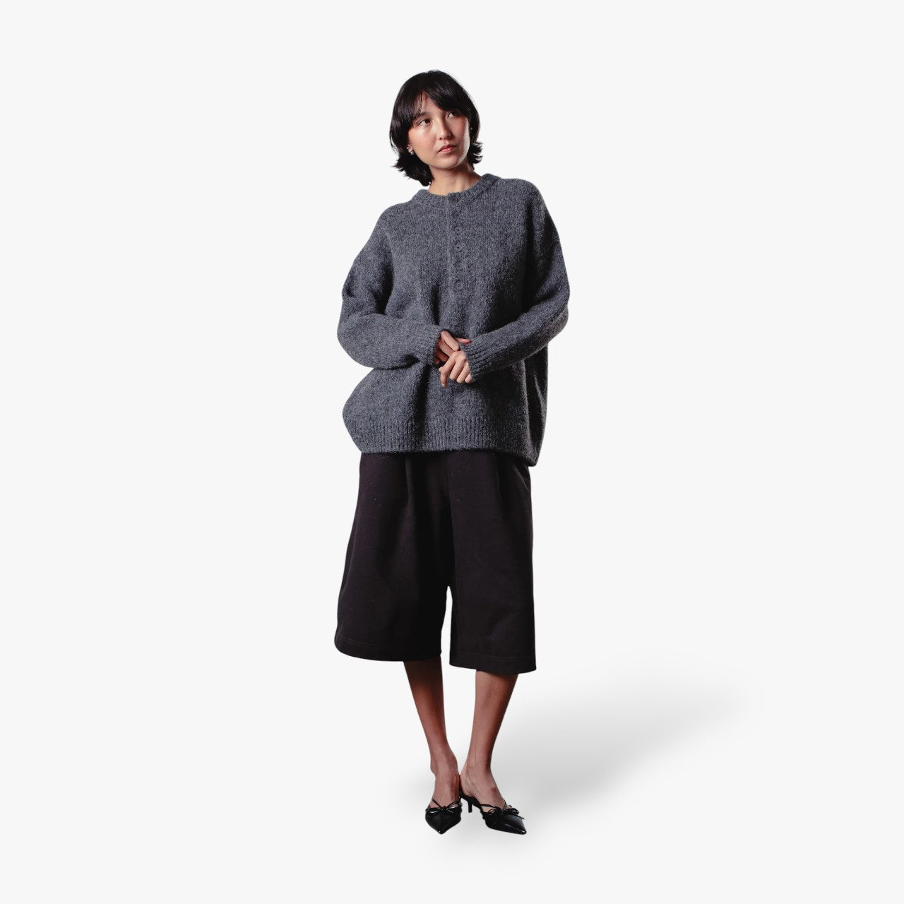 Buttoned Wool Jumper