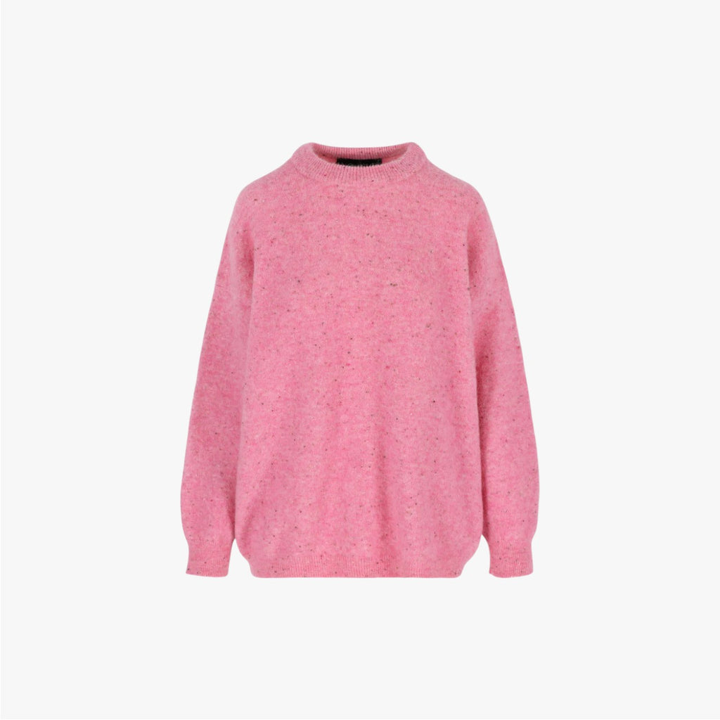Crew-Neck Alpaca Sweater Freckled Bubblegum