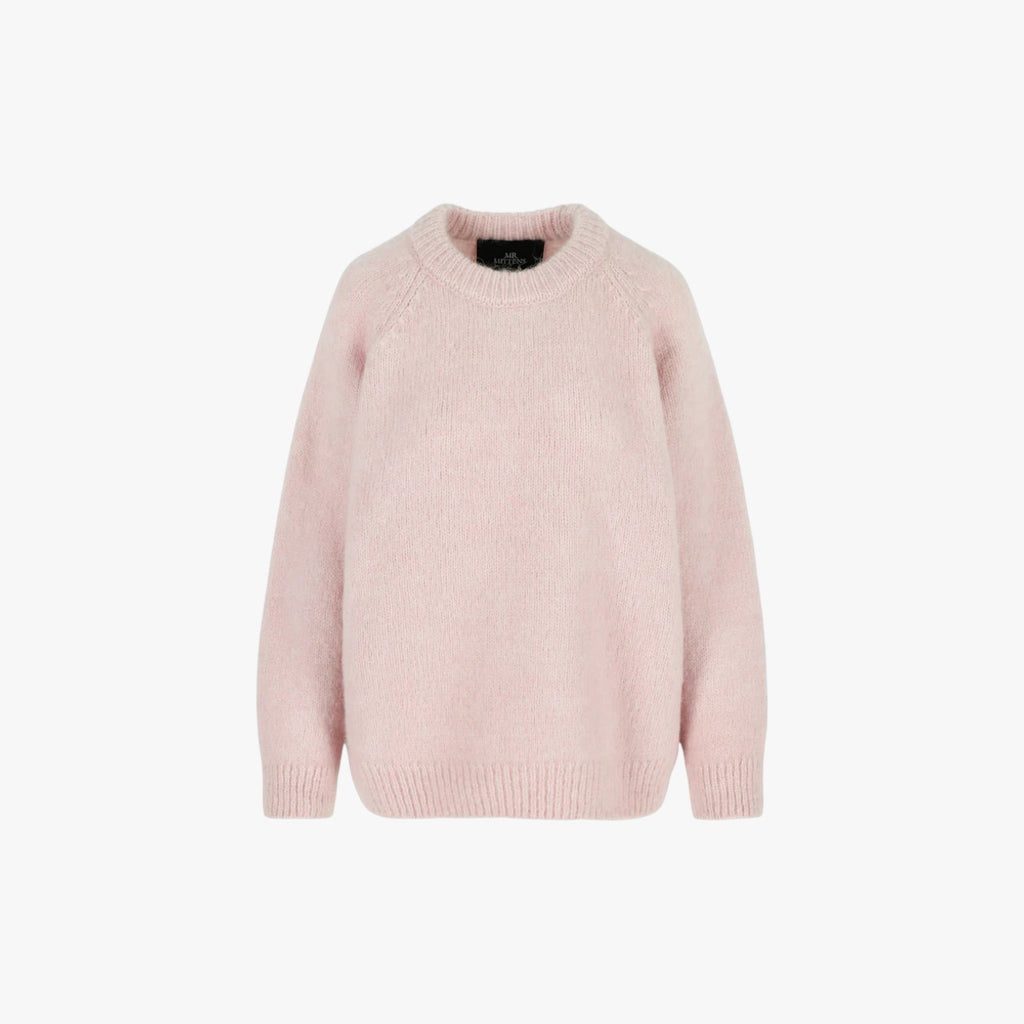 Crew-Neck Alpaca Sweater Baby Pink