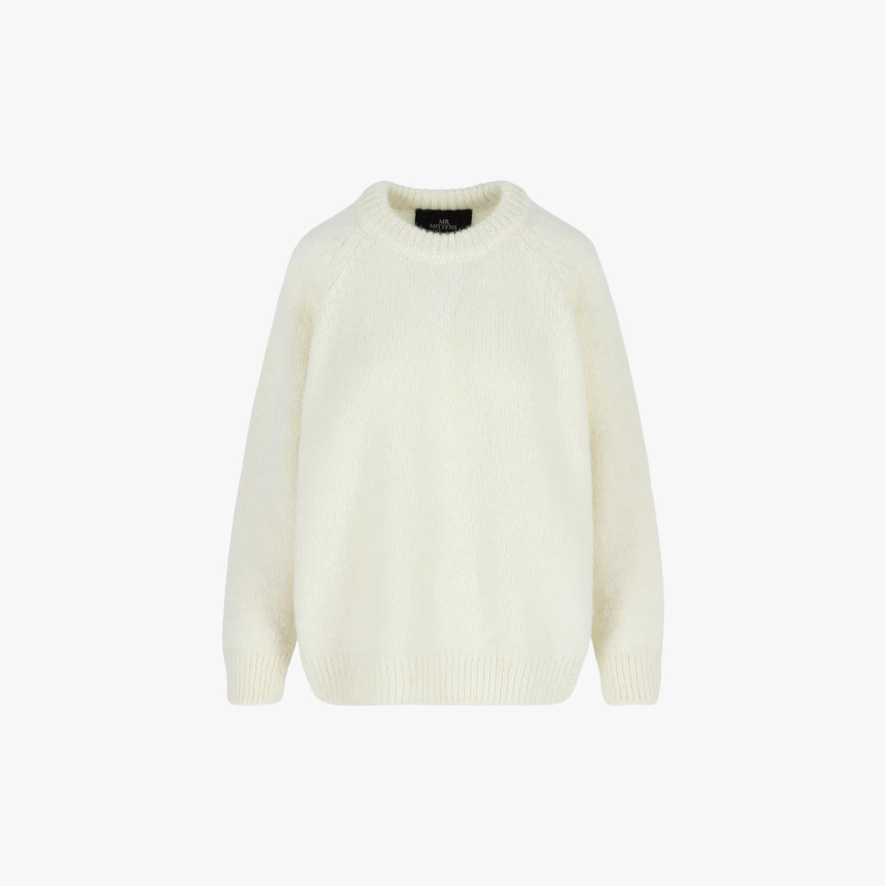 Crew-Neck Alpaca Sweater White