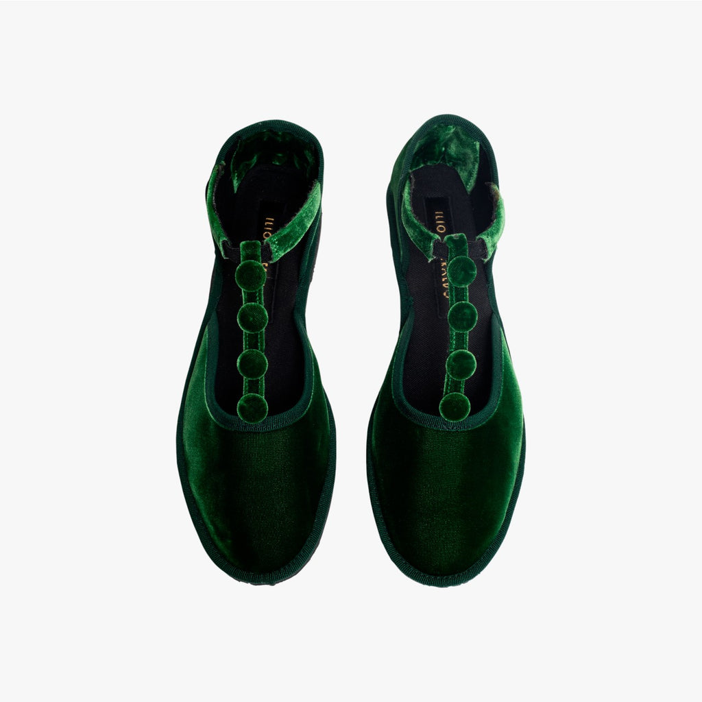 Velvet D’Orsay x Maria De La Orden Flat Bottle Green