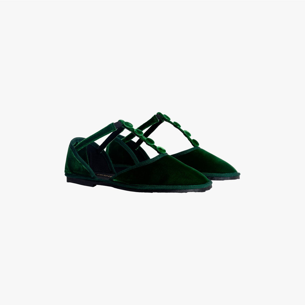 Velvet D’Orsay x Maria De La Orden Flat Bottle Green